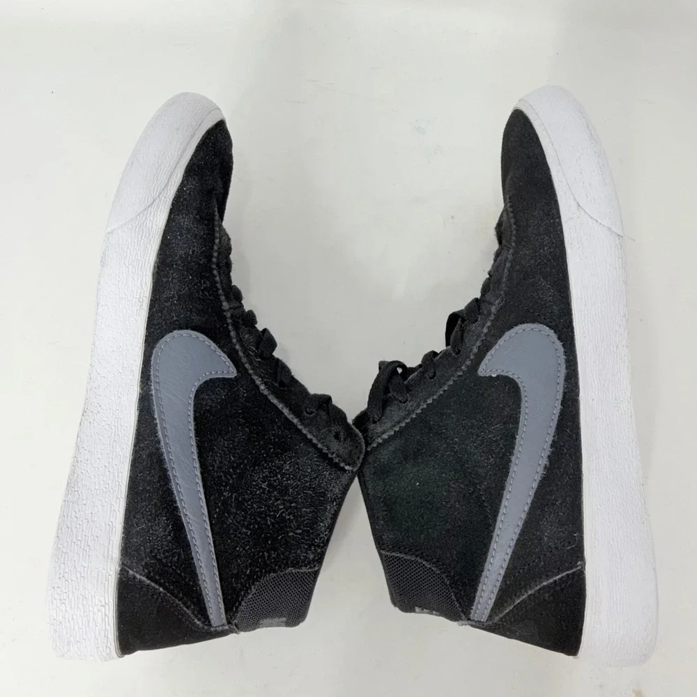 Nike SB Bruin High Black Dark Grey White Suede Skate Shoes 923112-001 Womens 7.5